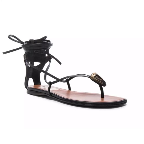 VALENTINO Size 36 Tribe Leather Lace Up Sandal - Picture 4 of 6